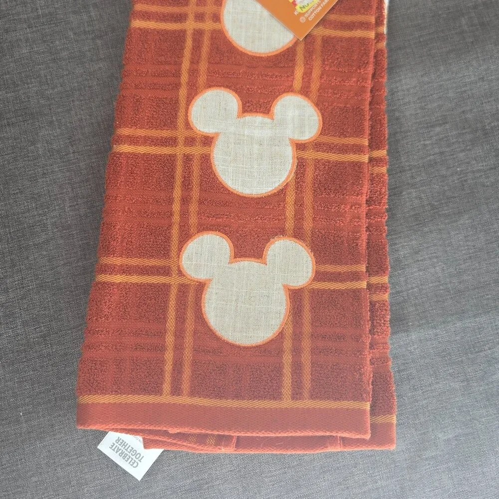 Disney Mickey Mouse Plaid Cotton Hand Towels – Set of 2